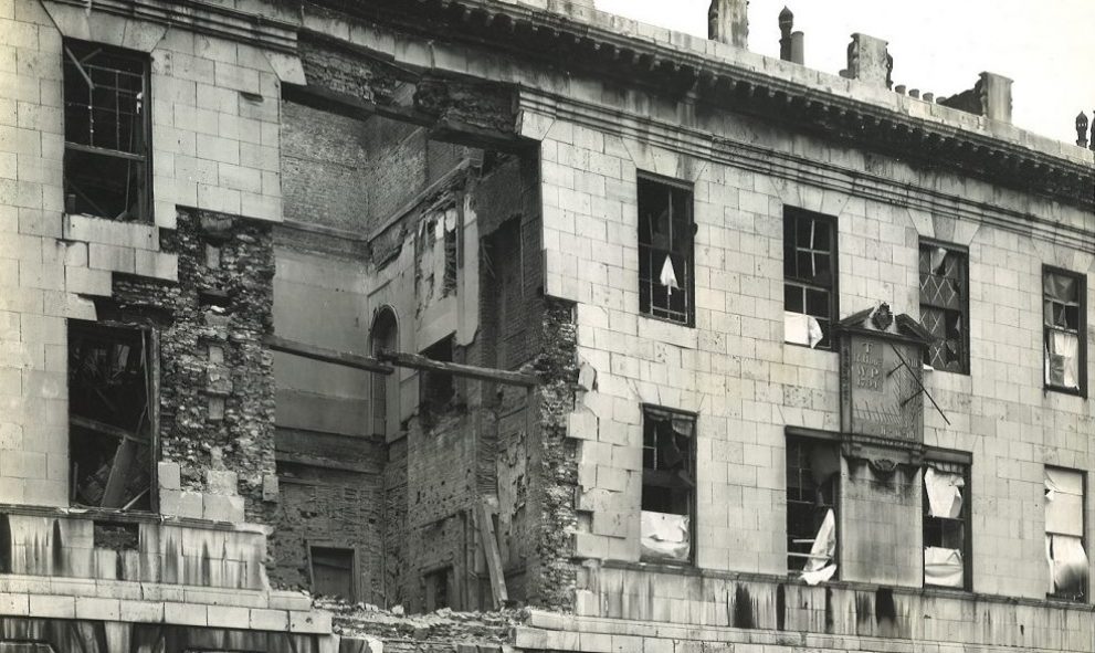 Damage sustained to 2 & 3 Stone Buildings at Lincoln's Inn during the Blitz of World War II