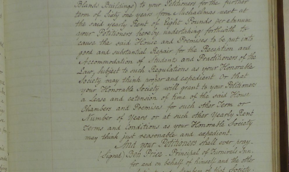 Extract from the Black Books of Lincoln's Inn relating to Furnival's Inn, dated 6 November 1817