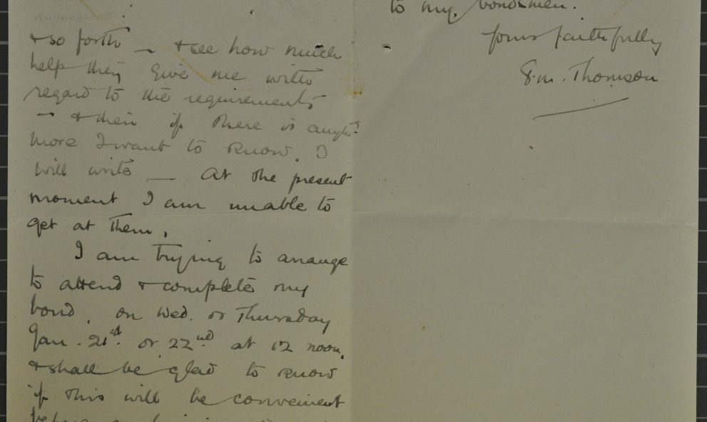 Letter from Gwyneth Bebb to the Steward of Lincoln's Inn