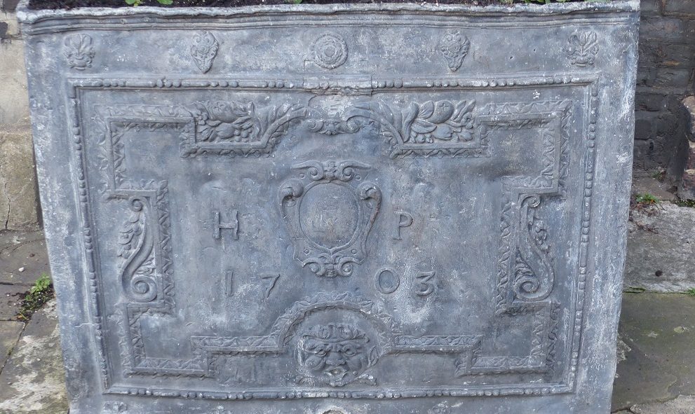 Lead cistern containing plants on the estate of Lincoln's Inn