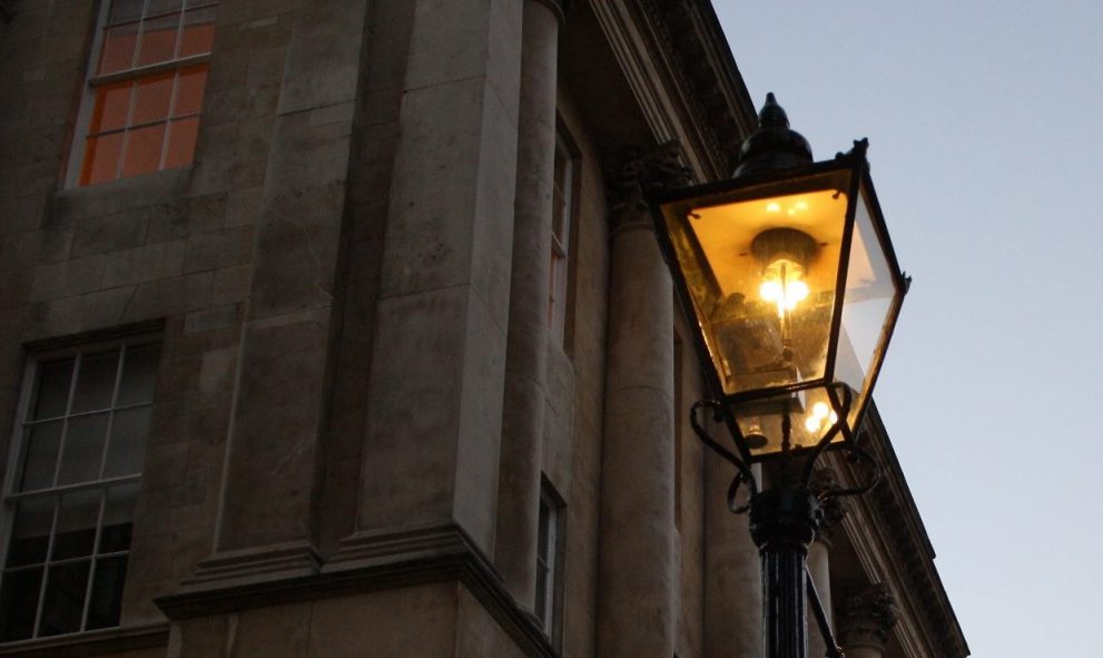 A gas lamp on the estate of Lincoln's Inn