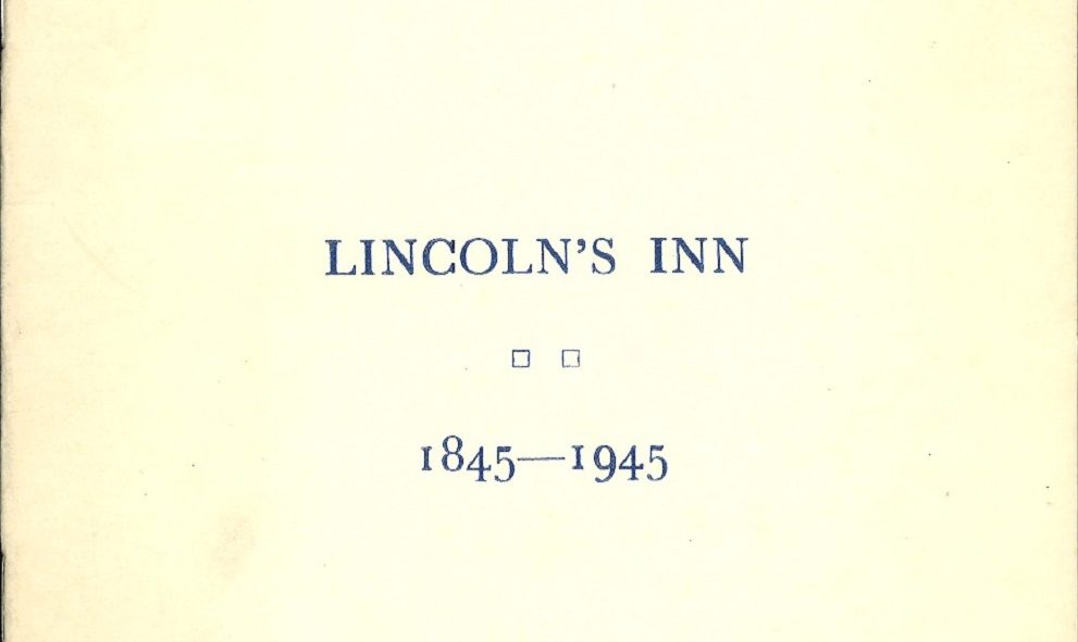 Copy of a booklet produced to commemorate the centenary of the opening of the Great Hall at Lincoln's Inn