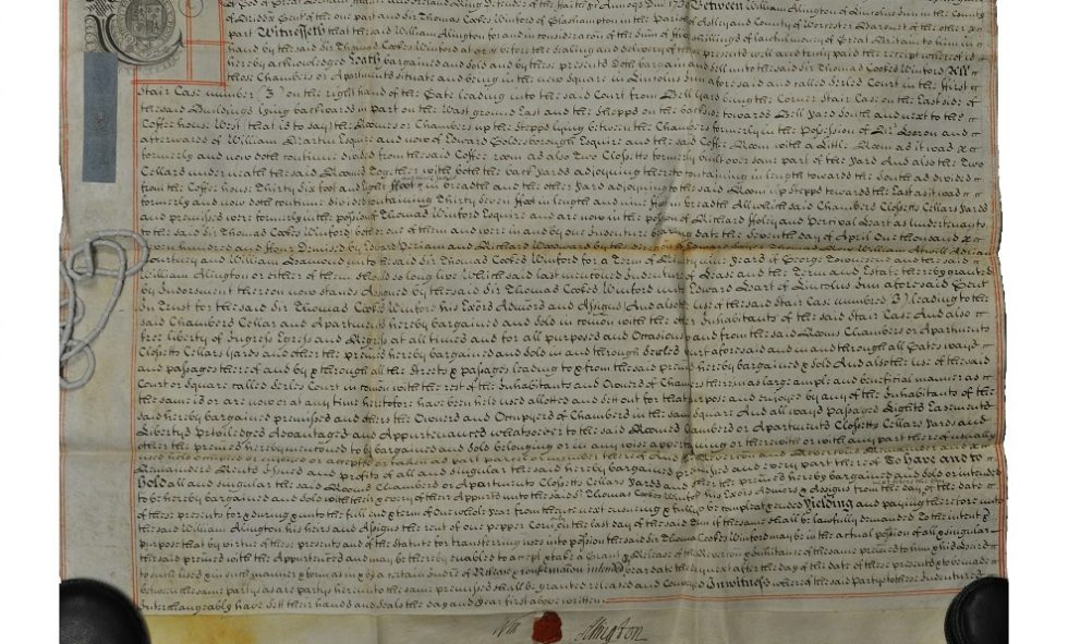 An historic document from the Lincoln's Inn archives