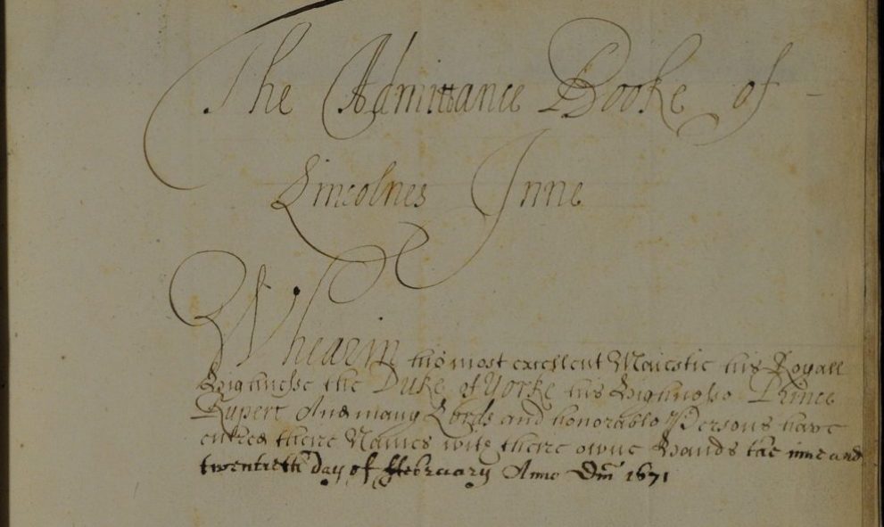 Page from the Golden Book of Lincoln's Inn