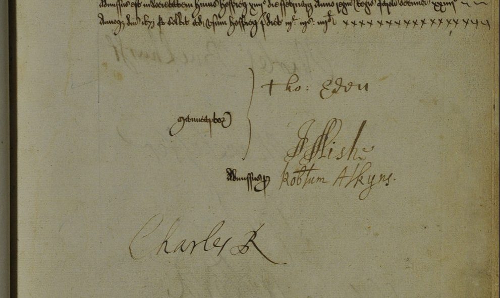 The signature of King Charles II from the Golden Book of Lincoln's Inn
