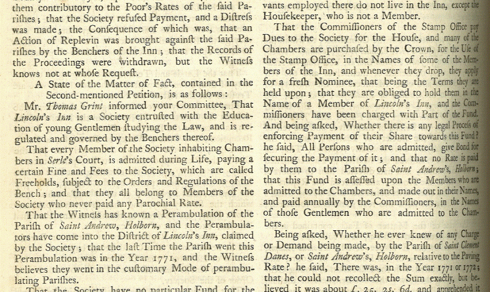 Extract from the Journal of the House of Commons from 1744