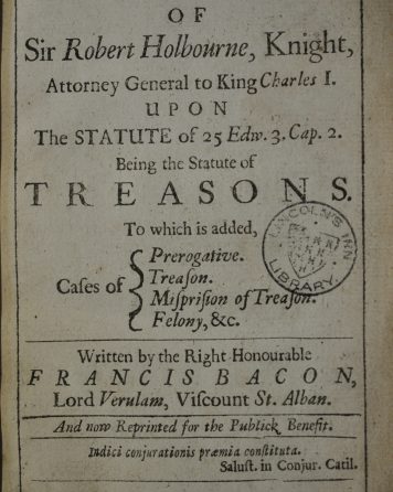 Title page of a Lent reading given by Sir Robert Holborne in 1642