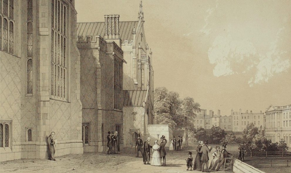 Historic print depicting the Library at Lincoln's Inn, nineteenth century