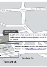 map showing both Lincoln's Inn and Lincoln's Inn Fields