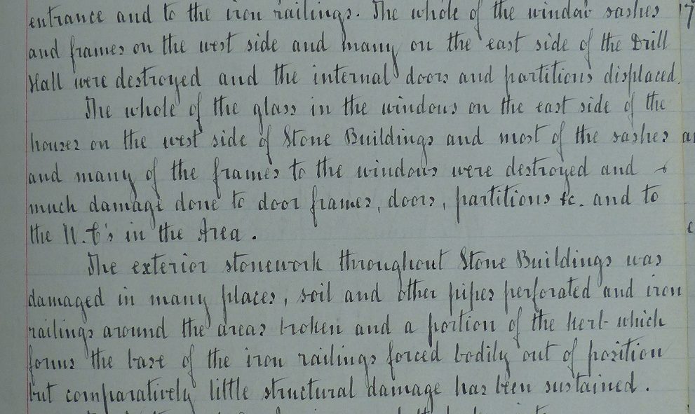 Extract from the Lincoln's Inn Black Books relating to an air raid during the First World War, December 1917