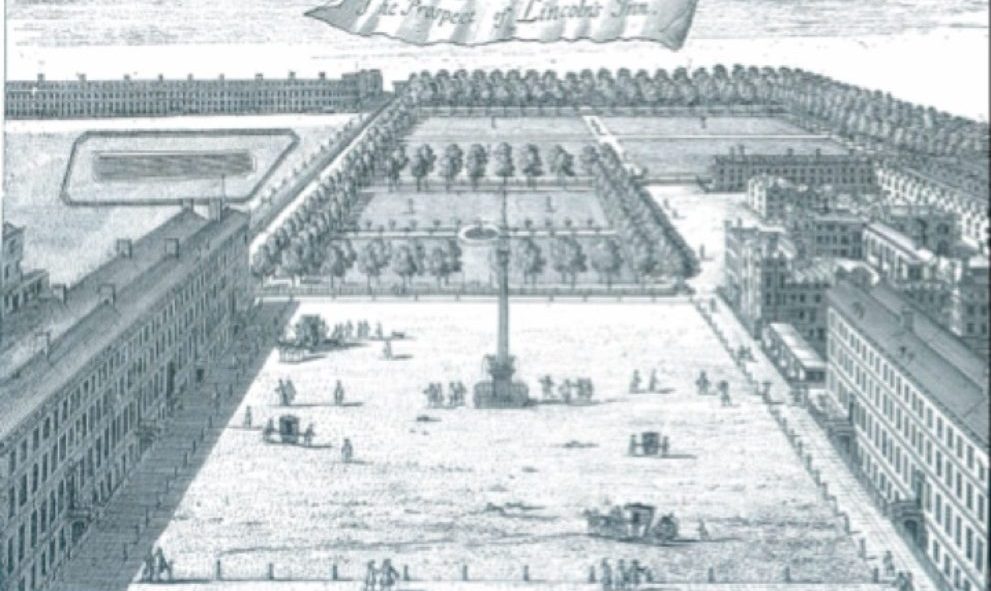 Historic depiction of Lincoln's Inn from Stow