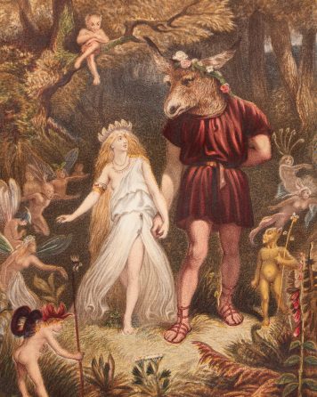 illustration showing Bottom and Titania from Midsummer Night's Dream