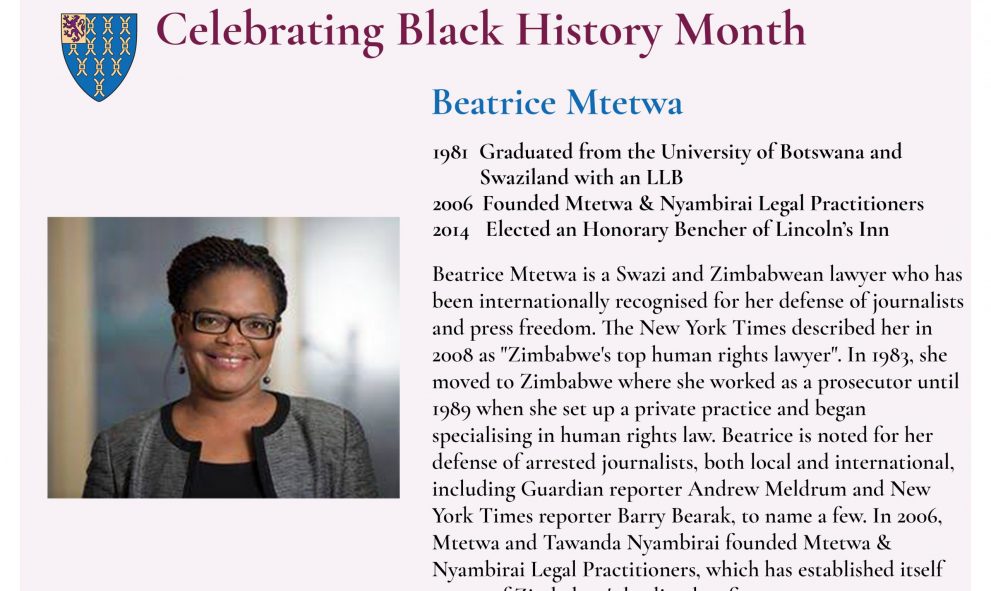 Beatrice Mtetwa BHM 2020
