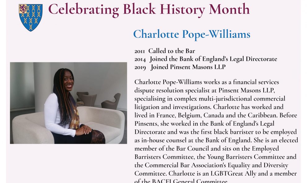Charlotte Pope-Williams BHM 2020
