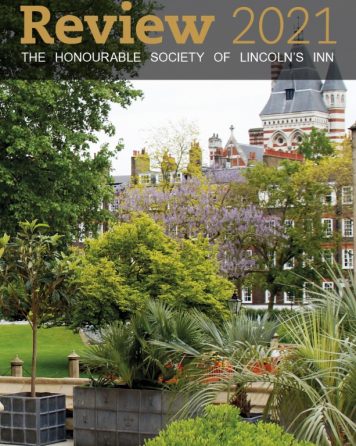 Cover of the Annual Review 2021, featuring an image of the Inn's gardens